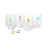 Balvi Marque-Verres Sticky Dogs Huit Marque-Verres en Forme de Chiens Silicone