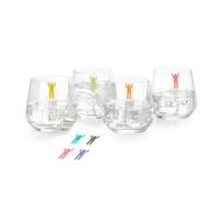 Balvi Marque-Verres Sticky Men Couleur Assortiment Marqueurs pour différencier Chaque Verre en Forme