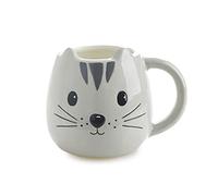 Balvi Mug Kitty Couleur Gris Tasse en Forme de tête de Chat Capacité de 400 ML Passe au Lave-vaissell