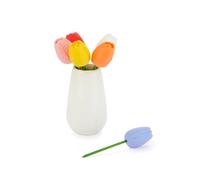 Balvi Pics apéritif Tulip Lot de 6 Pics en Forme de Tulipe de différentes Couleurs dans Un Vase Céram