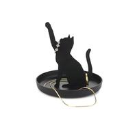 Balvi Porte-bagues Feline Couleur Noir Porte-Bijoux en Forme de Silhouette de Chat Métal