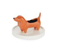 Balvi Porte-bagues Teckel Couleur brun Porte-bagues en forme de chien Céramique