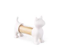 Balvi Porte Cure-Dents & salière et poivrière Cat Couleur : Blanc en Forme de Chat Acrylique/plastiqu