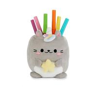 Balvi Pot à Crayons Fluffy Kawaii Starry Couleur Gris Chat Licorne en Peluche Douce Plastique/polyest