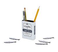 Balvi Pot à crayons magnétique Sardines – design sardines en conserve – Blanc