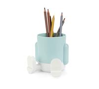 Balvi Pot à crayons Mr Sitty Couleur Bleu clair Design coloré et original avec deux compartiments de