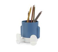 Balvi Pot à crayons Mr Sitty Couleur Bleu Design coloré et original avec deux compartiments de stocka