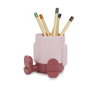 Balvi Pot à crayons Mr Sitty Couleur Rose Design coloré et original avec deux compartiments de stocka