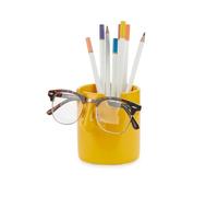Balvi Pot à Crayons & Repose Lunettes Nosy Buddy Couleur Jaune Organiseur de Bureau 2-en-1 Céramique
