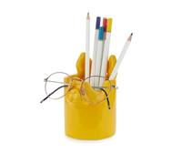 Balvi Pot à Crayons & Repose Lunettes Nosy Buddy Dog Couleur Jaune Organiseur de Bureau 2-en-1 Cérami
