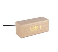 Balvi - Réveil numérique en Bois Timber. 3 alarmes, Calendrier, thermomètre et Niveau de luminosité r