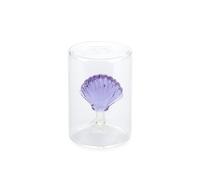 Balvi Salière Atlantis Shell Couleur Violet Fabriquée à la Main en Borosilicate Verre.