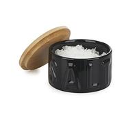 Balvi Salière Fleur de sel Salt Couleur Noir Salière élégante avec Couvercle pour la Cuisine Céramiqu