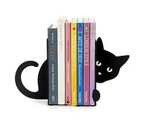 Balvi Serre-Livres Hidden Cat Couleur Noir Support de Livres pour étagère en Forme de Chat 2 unités M
