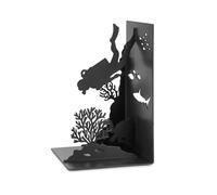 Balvi Serre-Livres Scuba Couleur Noir Plongeur dans Les Profondeurs de l'océan Métal