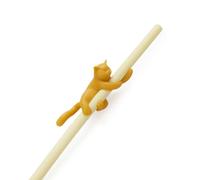 Balvi Set de pailles réutilisables Climber Cat Yellow