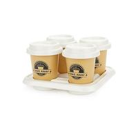 Balvi Set Tasses à café Take Away Couleur Brun Blanc Plateau en Porcelaine Inclus Porcelaine 75 ML