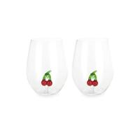 Balvi Set verres Botanical Cherry Couleur rouge Faits à la main en borosilicate Verre 2x500 ml