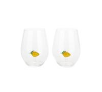 Balvi Set verres Botanical Lemon Couleur jaune Faits à la main en borosilicate Verre 2x500 ml