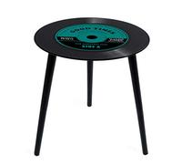 Balvi Table d'appoint Greatest Hits Couleur : Vert en Forme de Vinyle avec Pieds en Bois Verre 40 cm