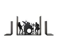 Balvi The Band Bookend - Black Metallic - Design élégant pour une organisation élégante de la bibliothèque. Améliorez l'esthétique de vos livres avec ce support de livre en métal.
