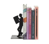 Balvi - The Reader Serre-Livres décoratifs en métal de Couleur Noire. Design Original