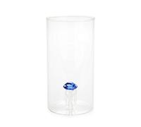 Balvi Vase Atlantis Couleur Bleu Vase cylindrique avec méduse en Verre en Son Centre Vase pour Fleurs