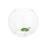 Balvi Vase Atlantis Couleur Vert Vase pour Fleurs en Forme de Bocal à Poissons Rouges avec Tortue ver