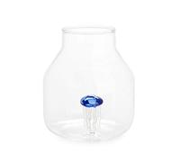 Balvi Vase Couleur Bleu Vase Conique avec méduse en Verre en Son Centre Vase pour Fleurs Original et