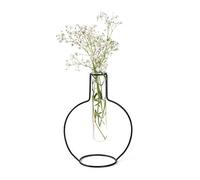 Balvi Vase Round Silhouette Couleur Noir Vase décoratif en Verre et métal Vase Original en Forme de t