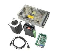 BALYDLUL Kit d'alimentation for Moteur Pas à Pas Nema23 57 mm, 1,2/2/3 Nm, 2 Phases, 3 A, Alimentation TB6600 350 W, 24 V, Carte Mach3, Kits d'axes 1/3/5(1 Axis,2Nm Motor)