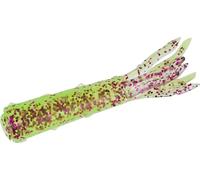 Balzer Shirasu Street Hairy Tubes Lot de 6 leurres de pêche pour la perche 4 cm (Purple-Chartreuse)
