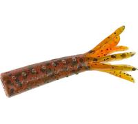 Balzer Shirasu Street Hairy Tubes Lot de 6 leurres de pêche pour perche 4 cm (rouge ambre)