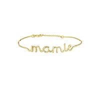 BAM ! BIJOUX A MESSAGES Bracelet en Fil Lettering en Laiton Doré - Message : Mamie