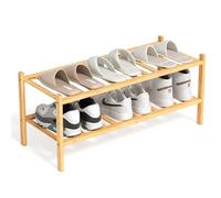 BAM BOO BOX Bambou Meuble de Rangement - 2 Niveaux Rangement Chaussure - 68 x 28 x 32 cm - Etagere Chaussure - Range Chaussures - Rangement Chaussures - Porte Chaussures (Naturel)