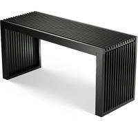 BAM BOO BOX Banc en bambou noir - Banc en bois stable sans dossier pour couloir, salle de bain, cuisine, salle à manger ou chambre à coucher - Petit banc en bois 90 x 33 x 43 cm - Charge maximale