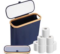 BAM BOO BOX Porte-papier toilette en bambou - Support de papier toilette - Porte-papier toilette - Organiseur de salle de bain - Porte-papier toilette - Porte-papier toilette - Porte-papier toilette