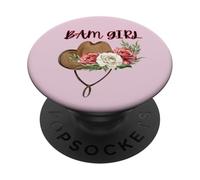 Bam Girl Drôle, Mignon, Tendance, Pays, Chapeau et Fleurs PopSockets PopGrip Adhésif