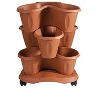 Bama 30015 - Set de pots à triple compartiment - Couleur terre cuite