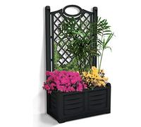 Bama Jardinière séparée avec espalier 8042.5150 cm Glooke Selected Noir rectangulaire