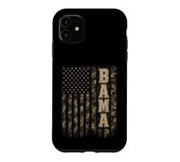 Bama Alabama United States Distressed Camo w US Flag Coque pour iPhone 11