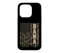 Bama Alabama United States Distressed Camo w US Flag Coque pour iPhone 15 Pro