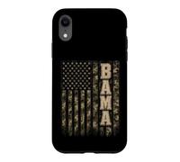 Bama Alabama United States Distressed Camo w US Flag Coque pour iPhone XR