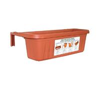 Bama Apollo ADJ24TERRA Jardinière réglable pour Garde-Corps, 61 cm, Terre Cuite