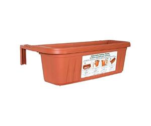 Bama Apollo ADJ24TERRA Jardinière réglable pour Garde-Corps, 61 cm, Terre Cuite