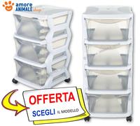 AC-Déco Commode fonctionnelle 4 tiroirs L 40 x l 36 x H 80 cm Blanc