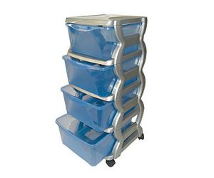 Bama Ensemble Commode avec Roues, Plastique, Blanc, 36 x 40 x 80 cm