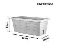 Bama Jardinière Effet Bois, 80 x 40 x 34 cm, Blanc