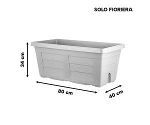 BAMA Fiorière Rectangulaire Grande Extérieure Noir Effet Bois 80×40×34h cm