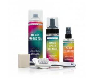 Bama Kit 5 pièces nettoyant spray protecteur désodorisant brosse double gomme pour cuir et tissu,biodégradable, certifié oeko tex entretien complet chaussures